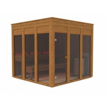 Eco Modern Sauna 2,4x2,4 m aus Kiefer- od. Thermowood