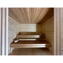 Eco Modern Sauna 2,4x2,4 m aus Kiefer- od. Thermowood