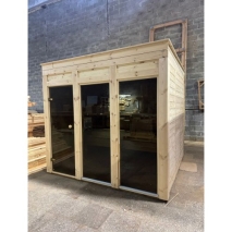 Eco Modern Sauna 2,4x2,4 m aus Kiefer- od. Thermowood