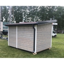 Modern Sauna 2,3x3,4 m aus Kieferholz vollisoliert