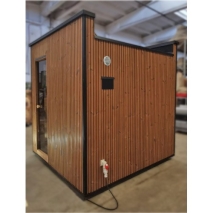 Top Modern Sauna 2,3x2,3 m aus Thermoholz vollisoliert