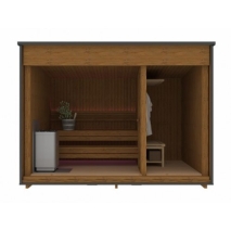 Top Modern Sauna 2,3x3,4 m aus Thermoholz vollisoliert