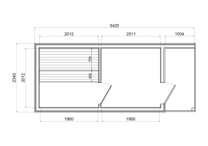 Top Modern Sauna 2,3x5,4 m aus Thermoholz vollisoliert