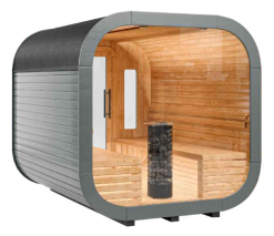 Cube Sauna 2,4x2,56x2,37 m Kieferholz vollisoliert